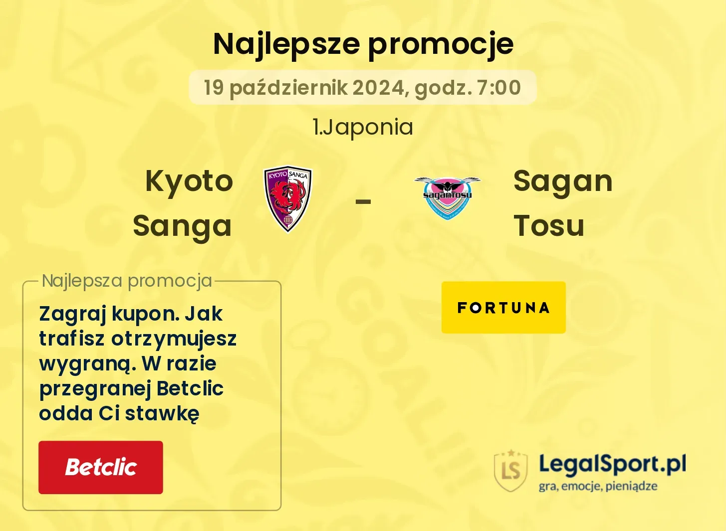 Kyoto Sanga - Sagan Tosu promocje bonusy na mecz