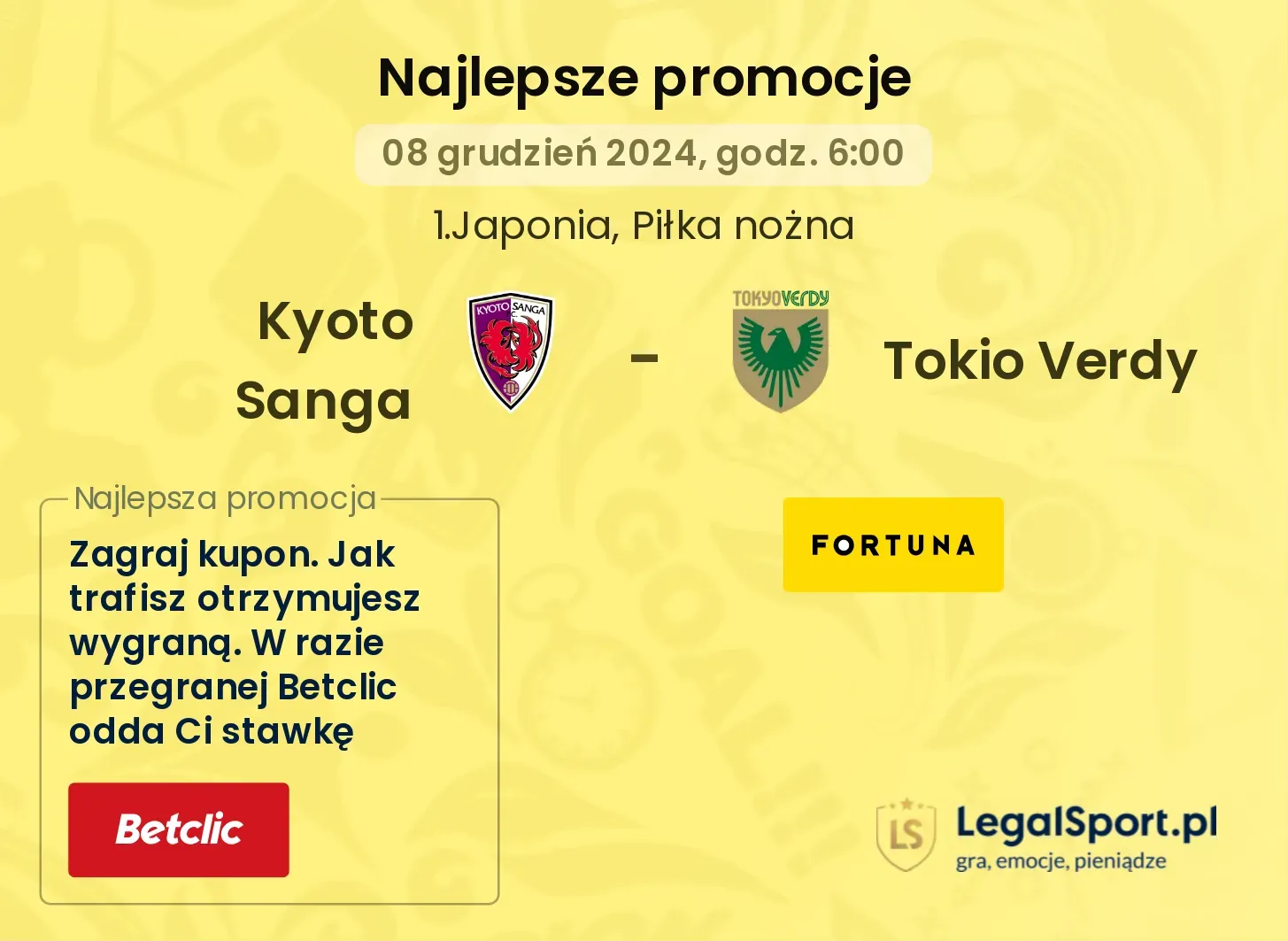 Kyoto Sanga - Tokio Verdy promocje bonusy na mecz