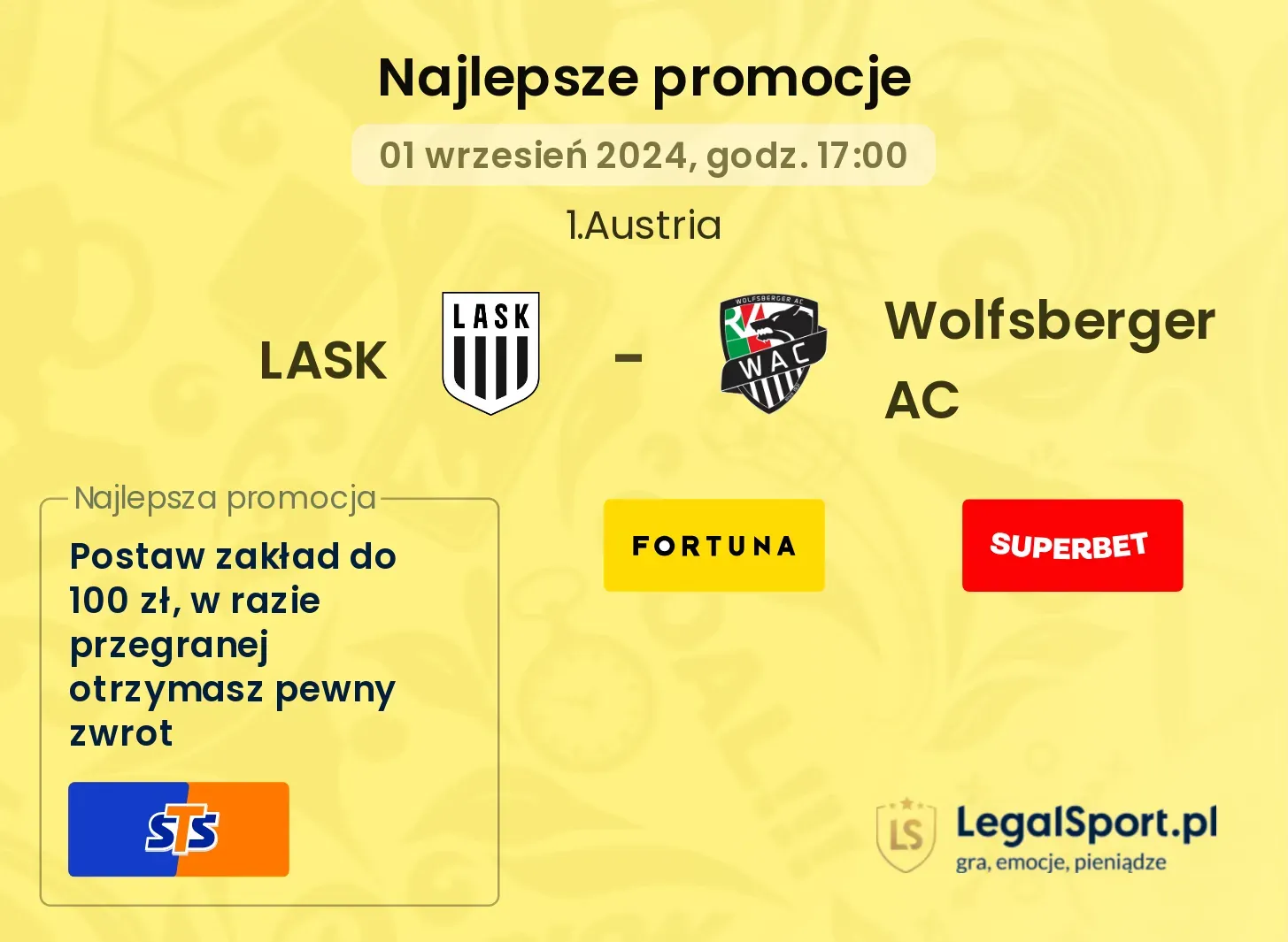 LASK - Wolfsberger AC promocje bonusy na mecz