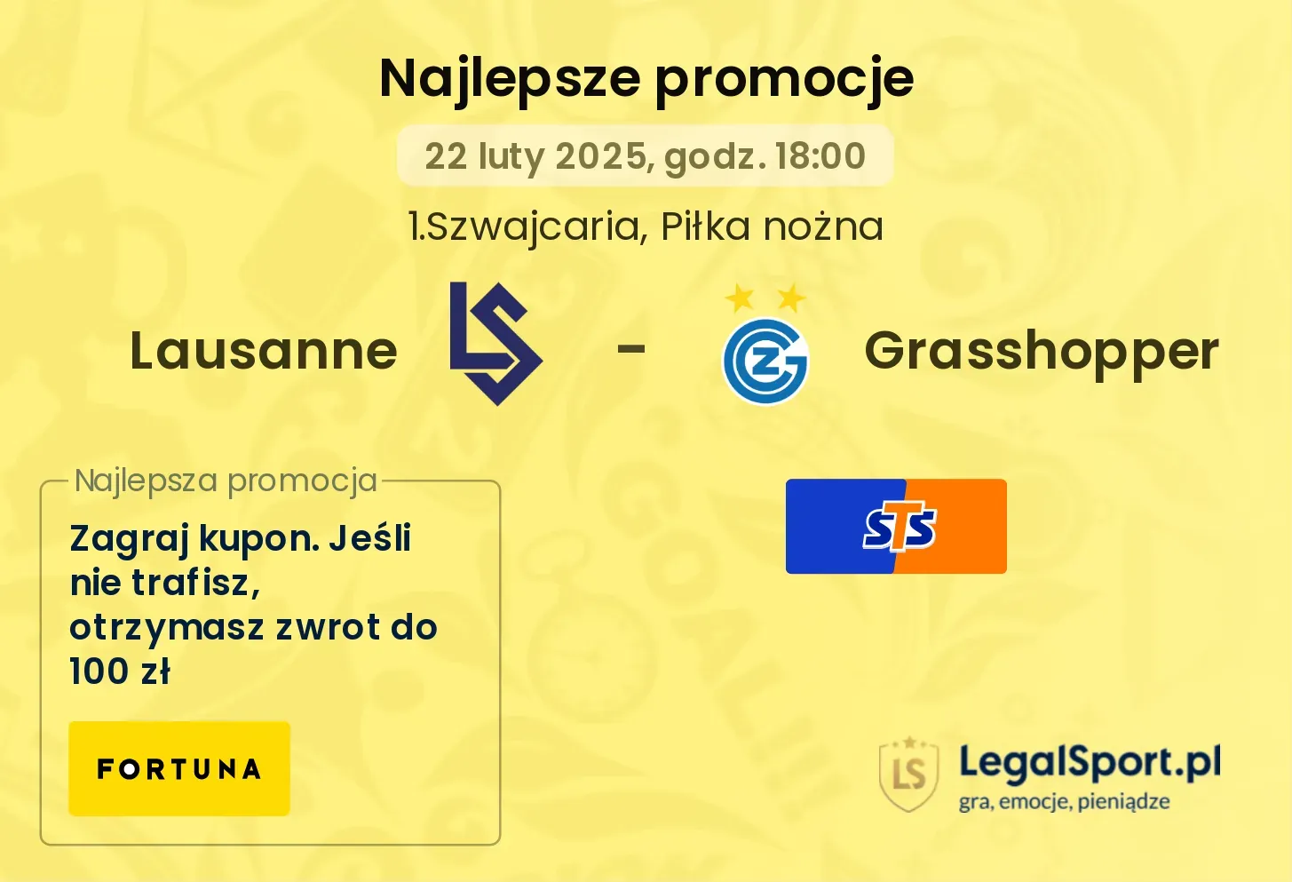 Lausanne - Grasshopper promocje u bukmacherów 26.10, 18:00