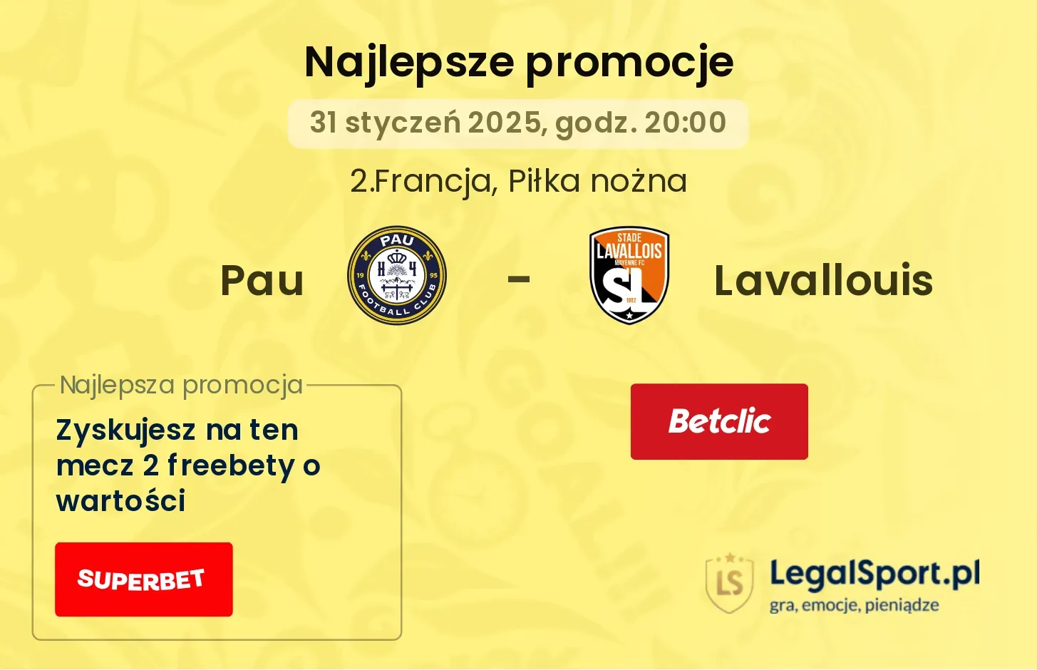 Lavallouis - Pau promocje bonusy na mecz