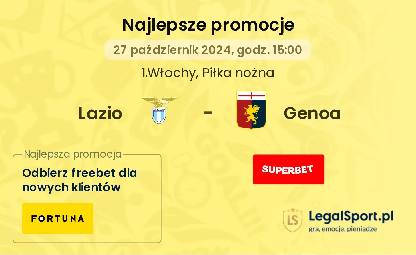 Lazio - Genoa promocje bonusy na mecz