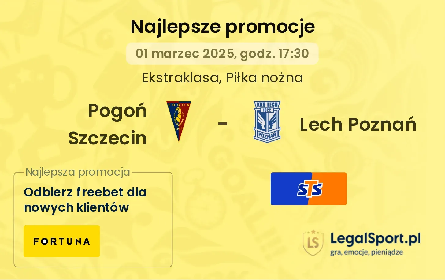 Pogoń Szczecin - Lech Poznań promocje u bukmacherów