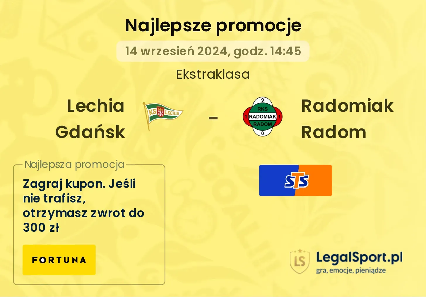 Lechia Gdańsk - Radomiak Radom promocje bonusy na mecz