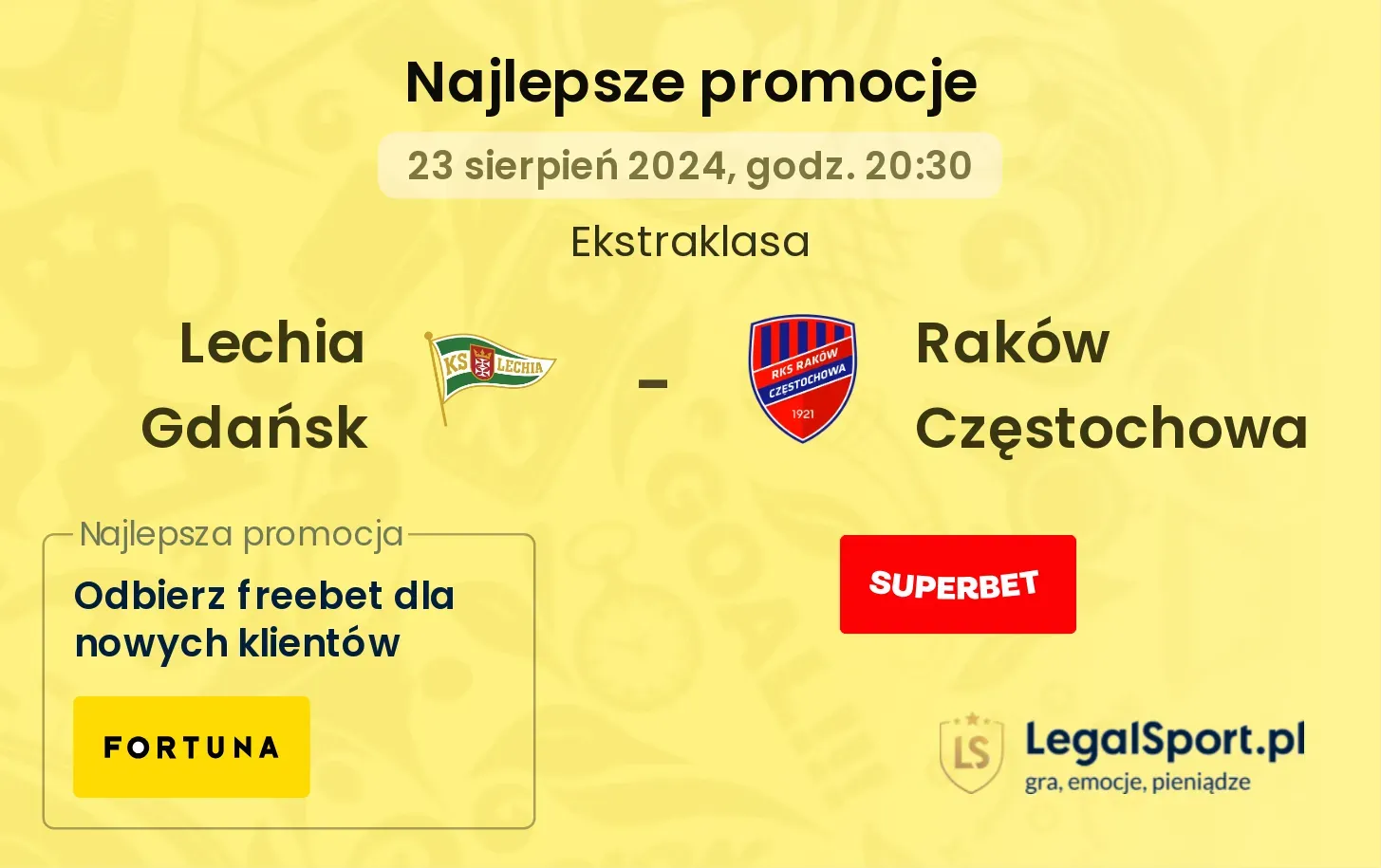 Lechia Gdańsk - Raków Częstochowa promocje bonusy na mecz