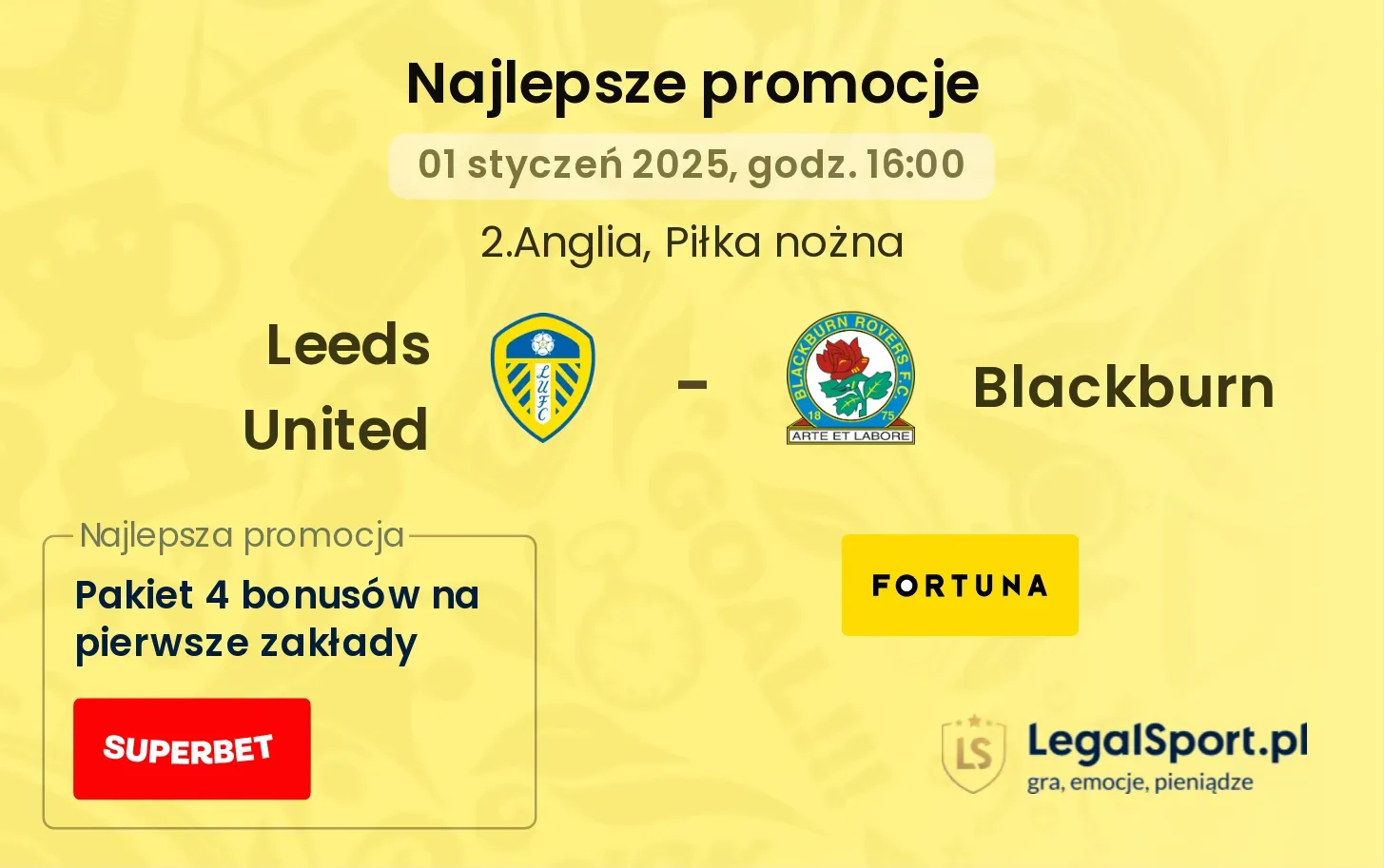 Leeds United - Blackburn promocje bonusy na mecz