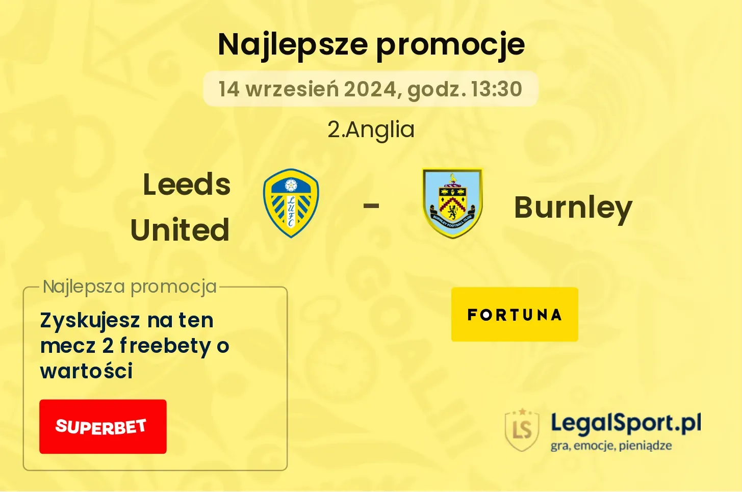 Leeds United - Burnley promocje bonusy na mecz