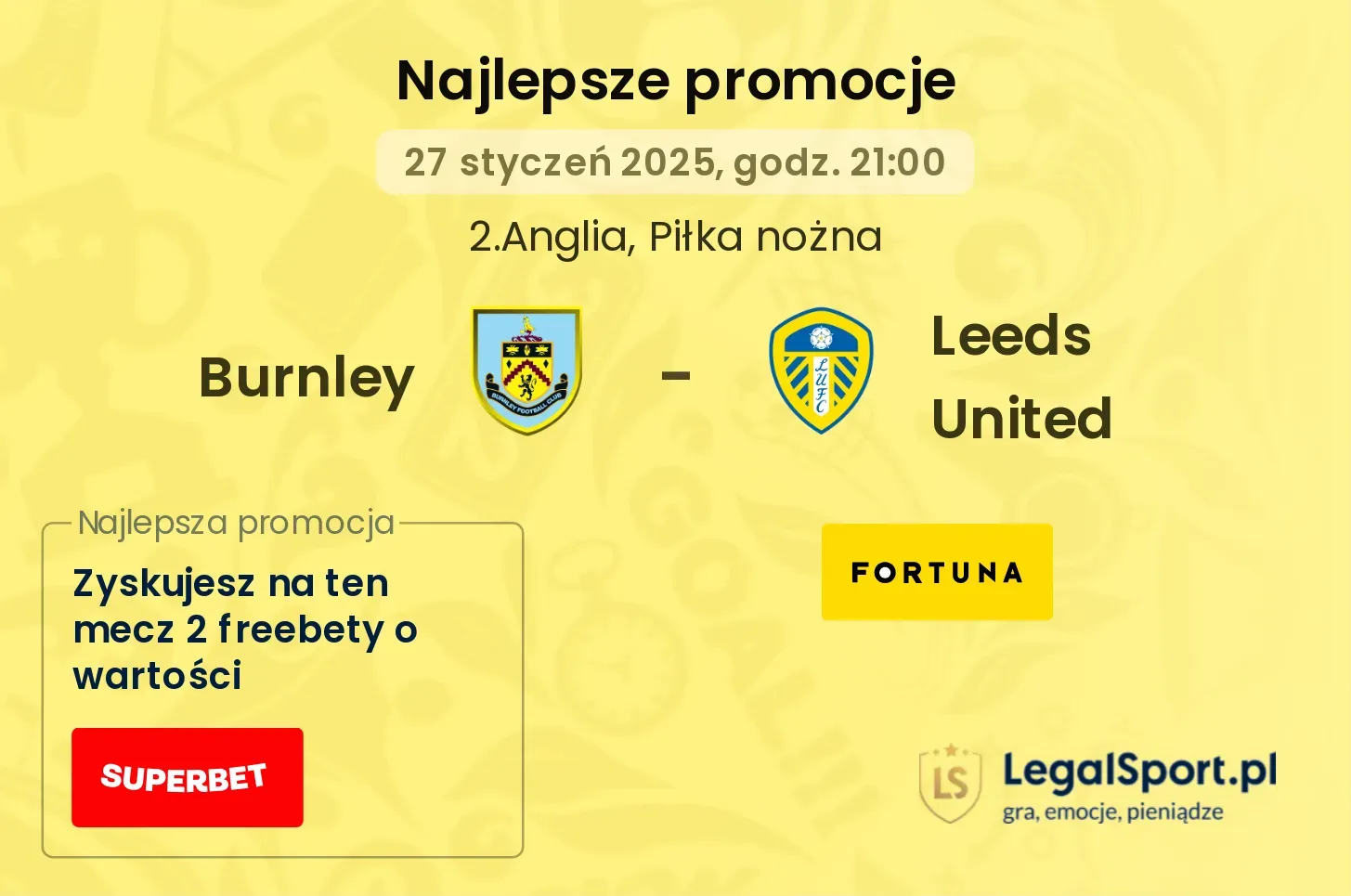 Burnley - Leeds United promocje bukmacherskie