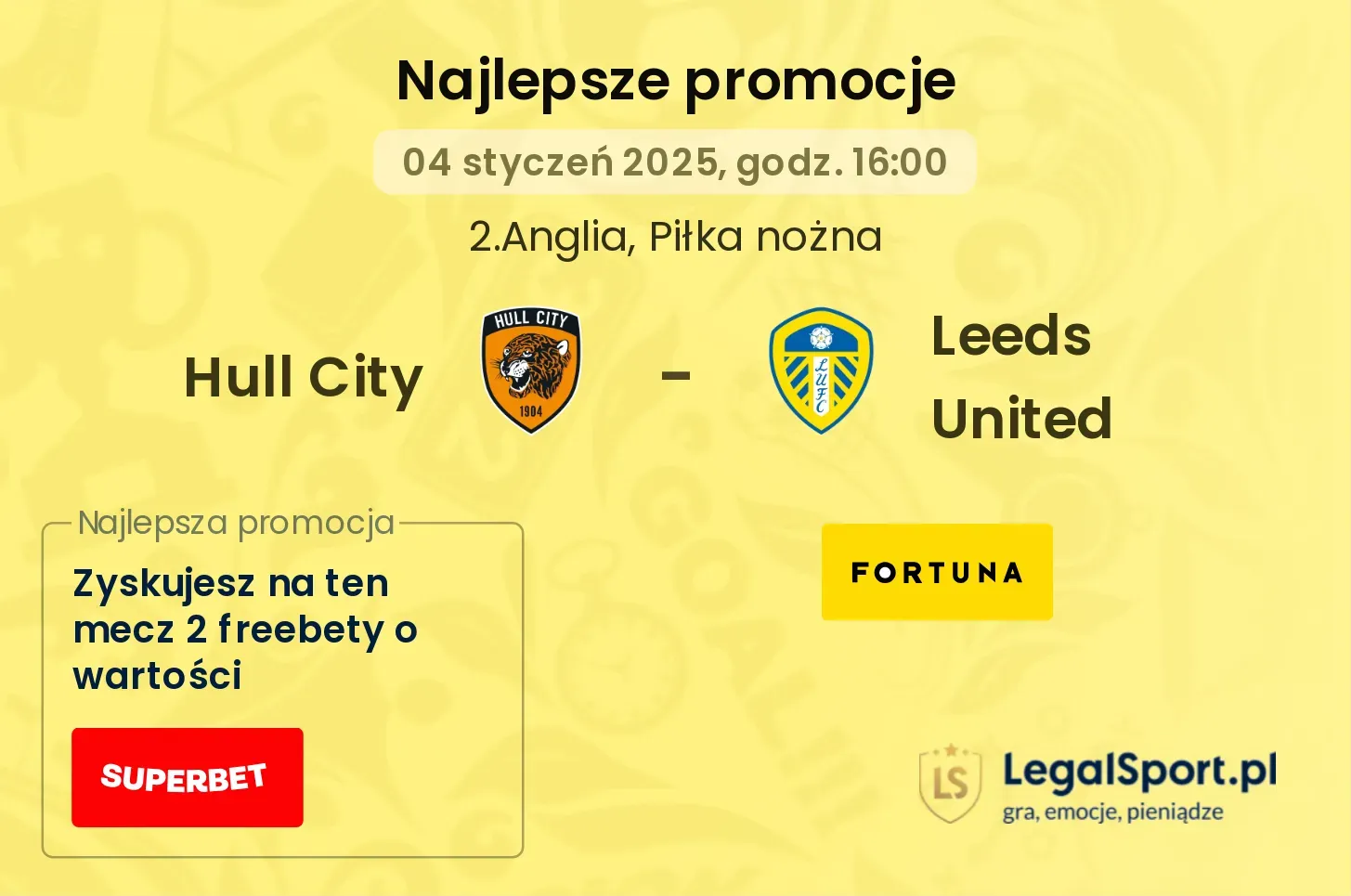 Hull City - Leeds United promocje u bukmacherów