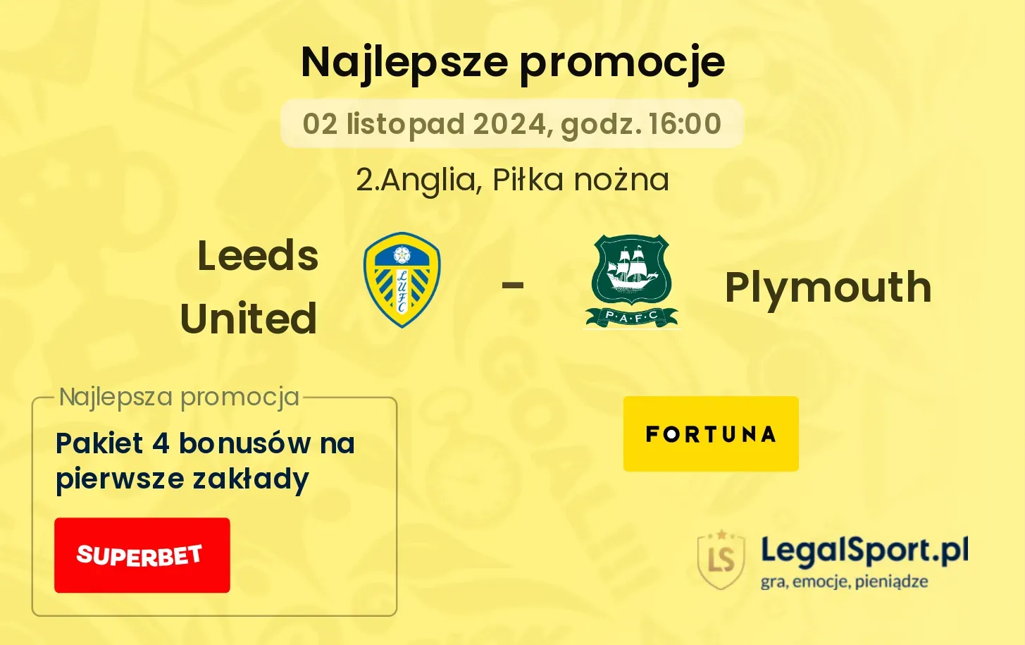 Leeds United - Plymouth promocje bonusy na mecz