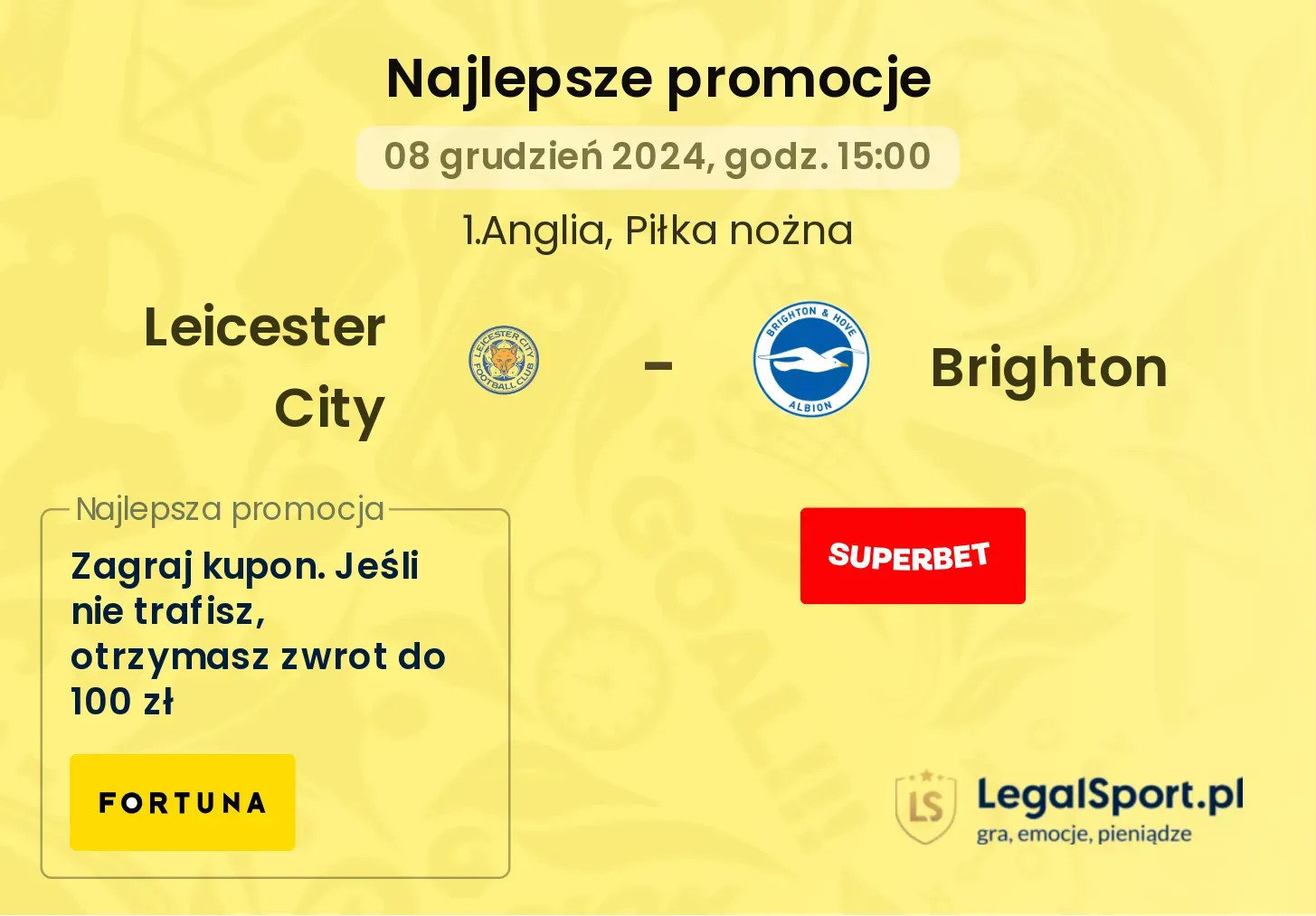 Leicester City - Brighton promocje bonusy na mecz