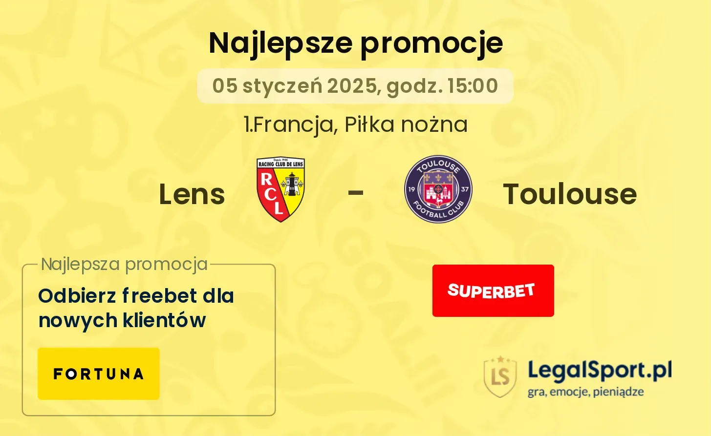 Lens - Toulouse promocje bonusy na mecz