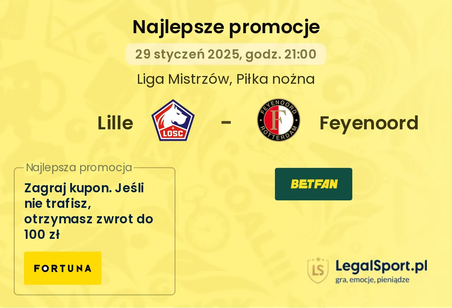 Lille - Feyenoord promocje bonusy na mecz