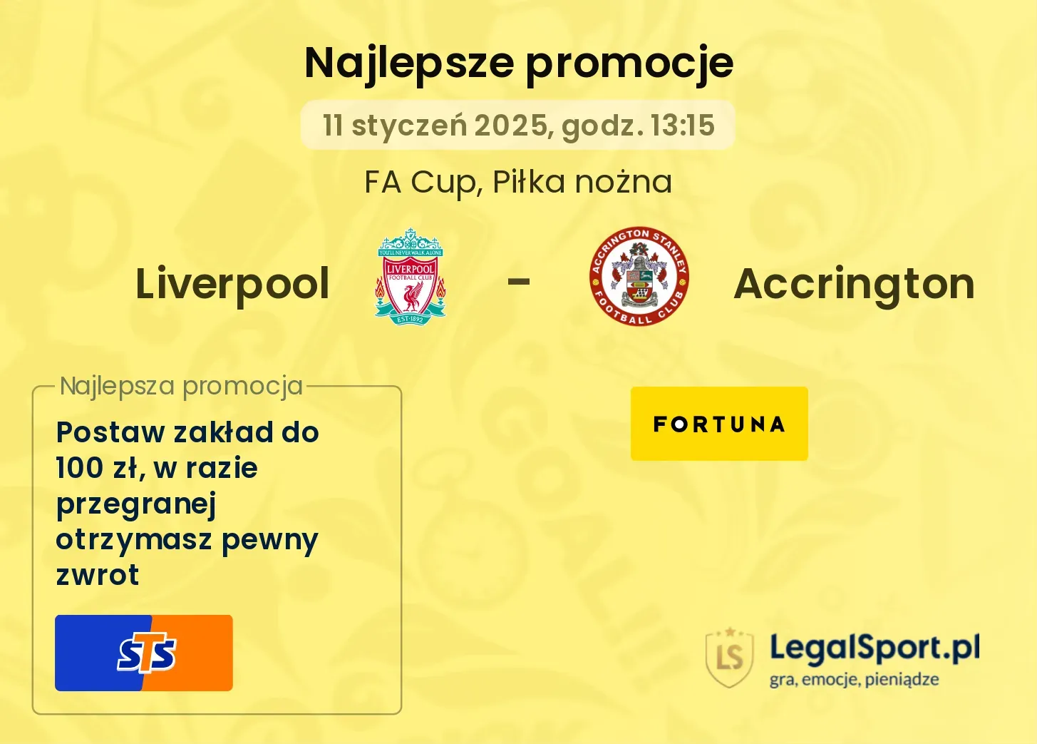 Liverpool - Accrington promocje bonusy na mecz