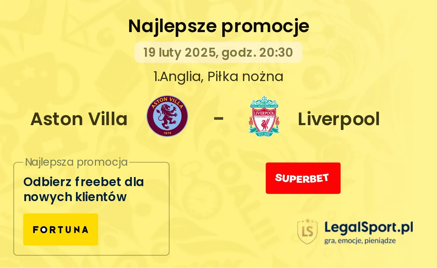 Aston Villa - Liverpool promocje bukmacherskie