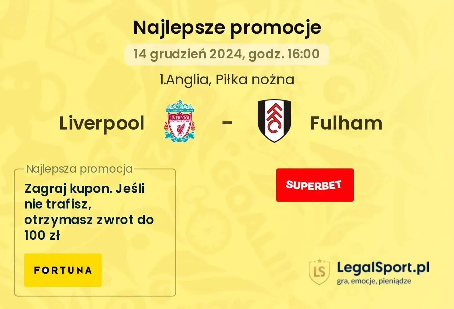 Liverpool - Fulham promocje u bukmacherów