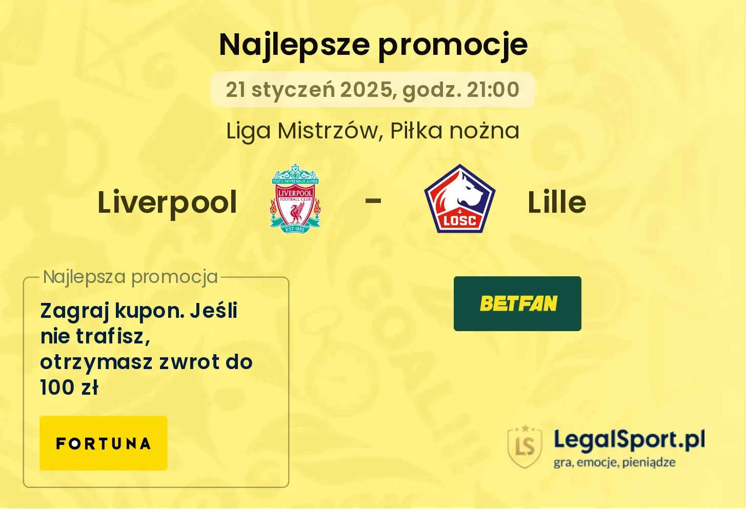 Liverpool - Lille promocje bonusy na mecz