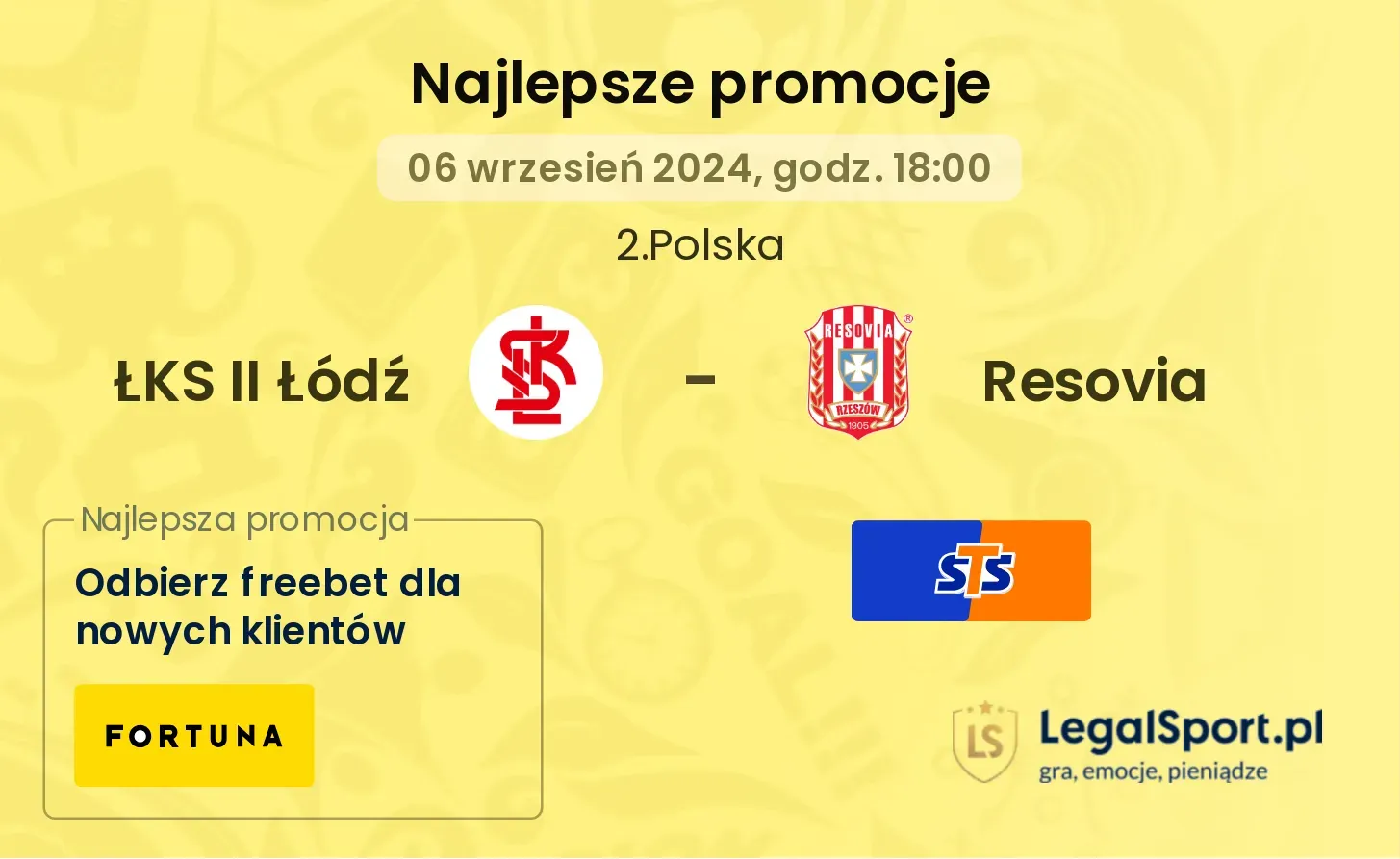 ŁKS II Łódź - Resovia promocje bonusy na mecz