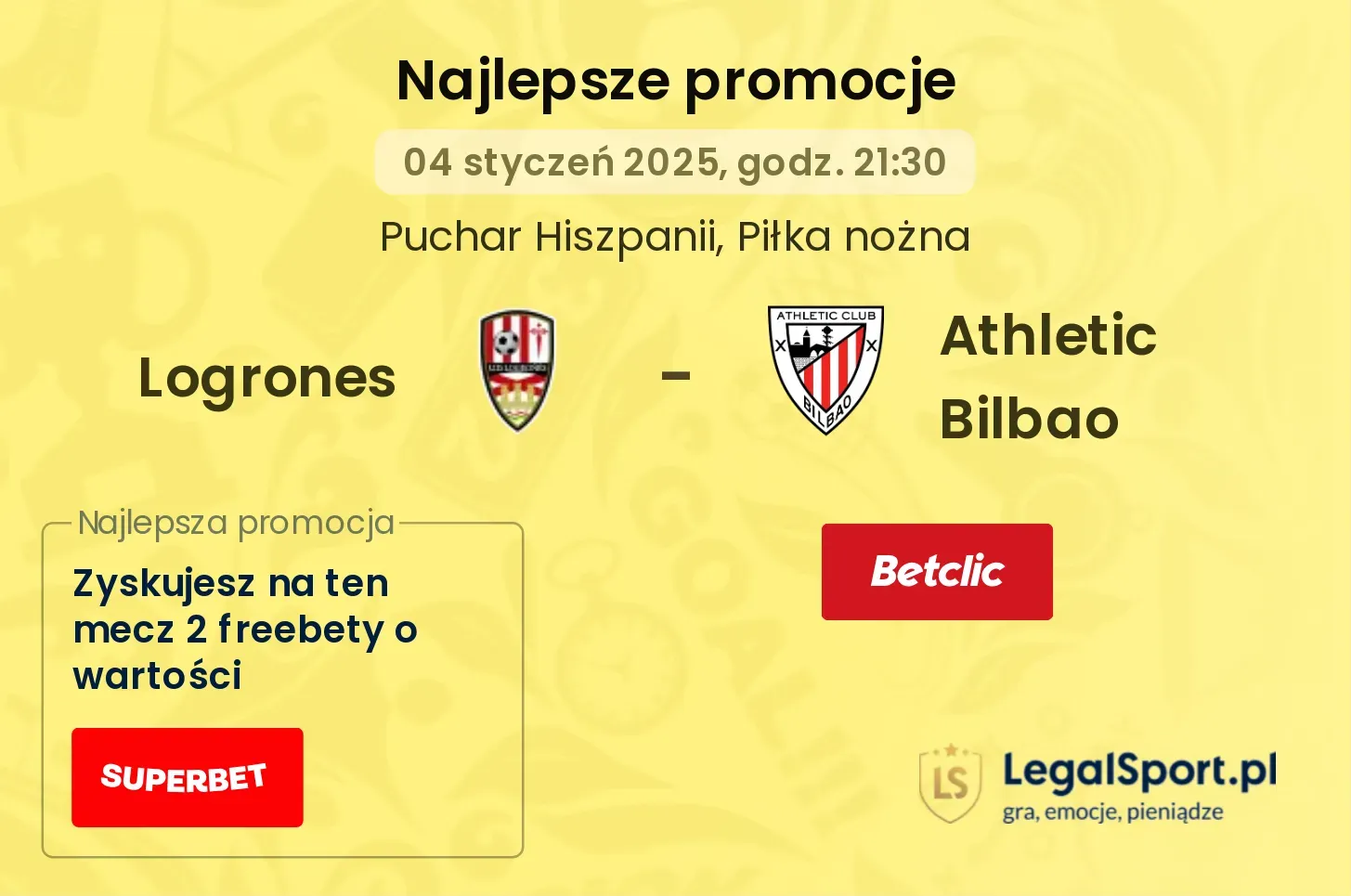 Logrones - Athletic Bilbao promocje bonusy na mecz