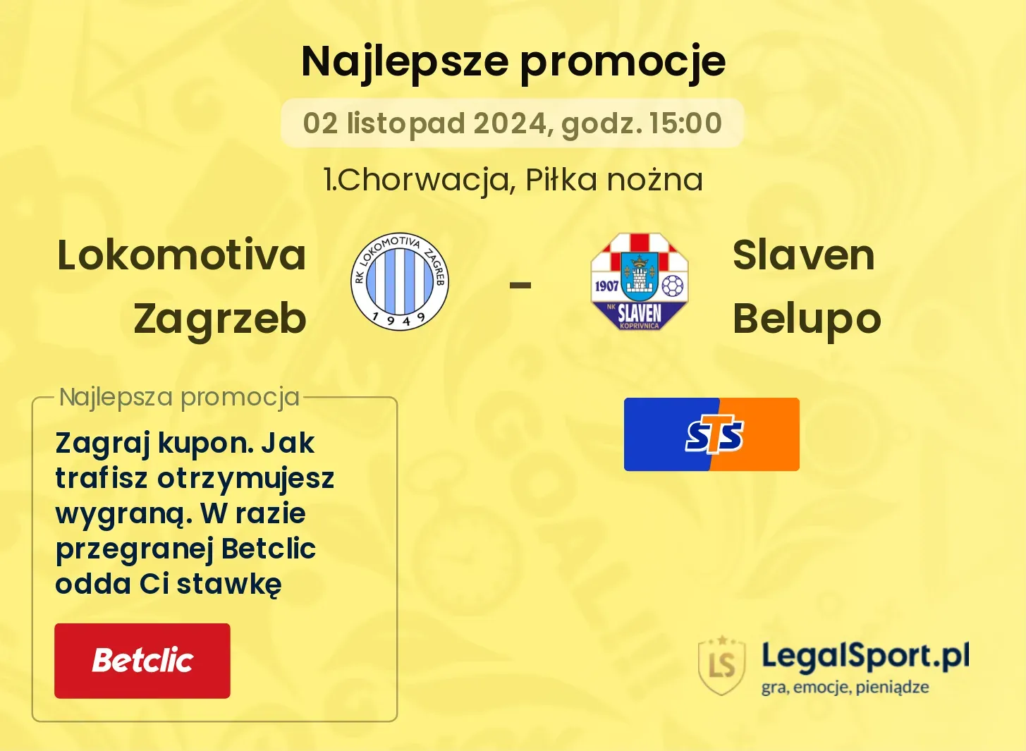 Lokomotiva Zagrzeb - Slaven Belupo promocje bonusy na mecz