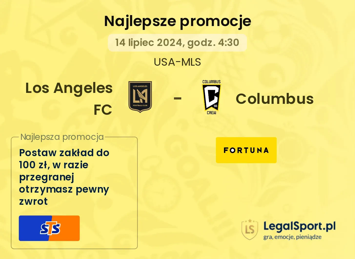 Los Angeles FC - Columbus promocje bonusy na mecz