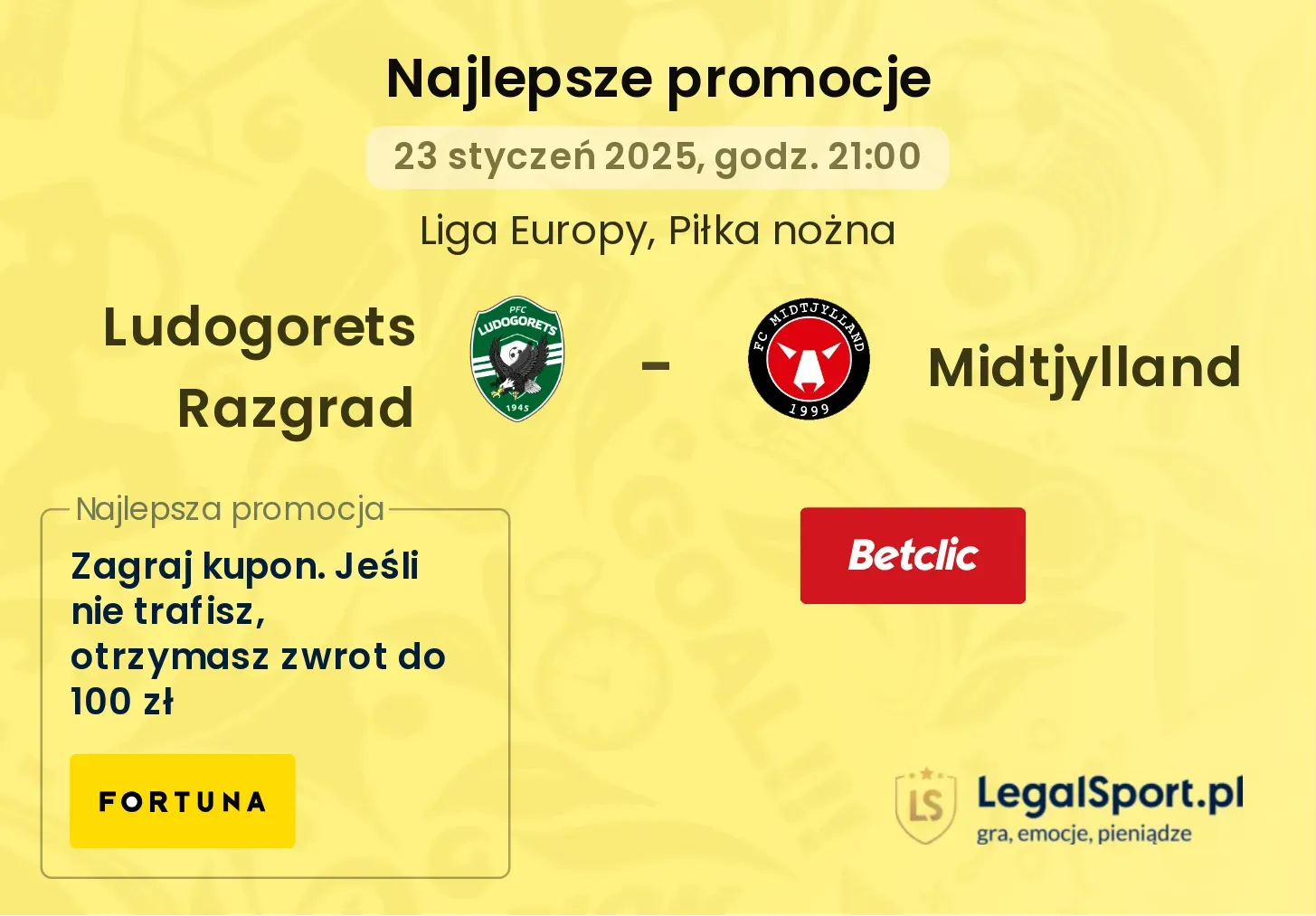 Ludogorets Razgrad - Midtjylland promocje bukmacherskie