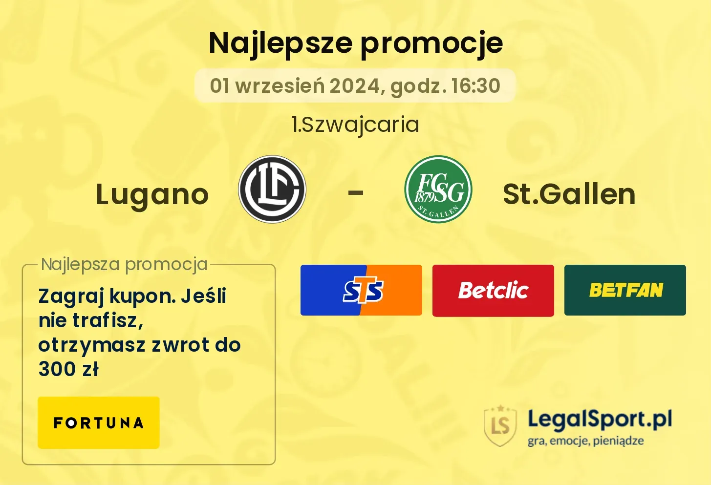 Lugano - St.Gallen promocje bonusy na mecz