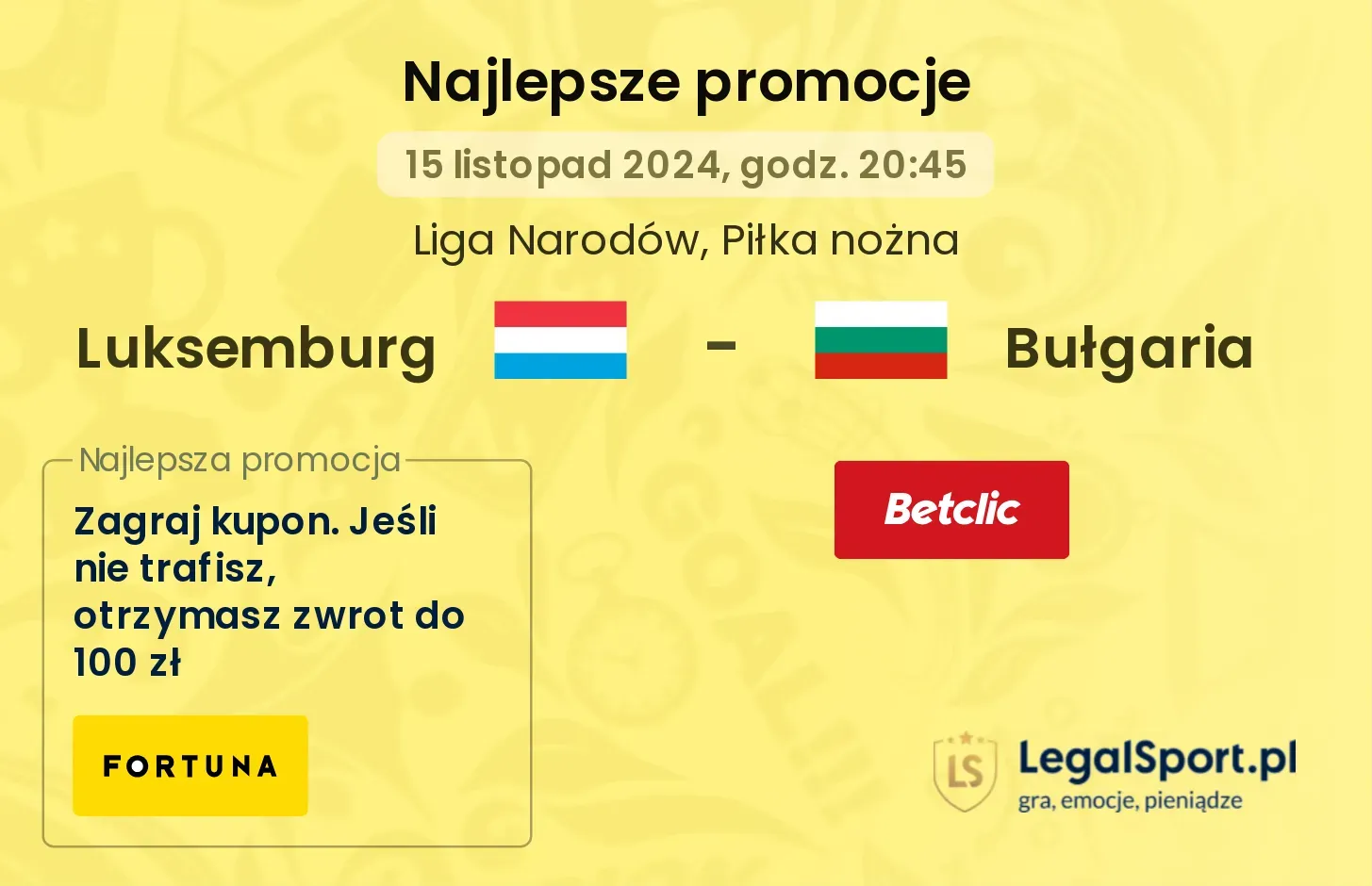 Luksemburg - Bułgaria promocje bonusy na mecz