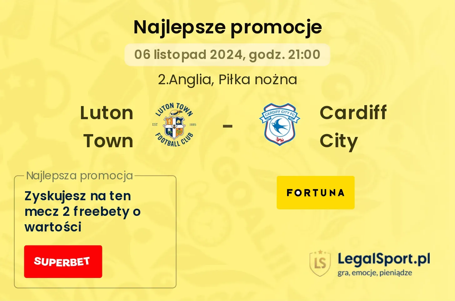 Luton Town - Cardiff City promocje bonusy na mecz