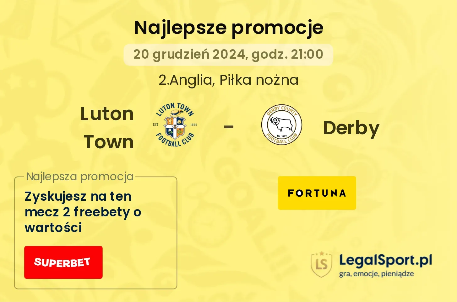 Luton Town - Derby promocje bonusy na mecz