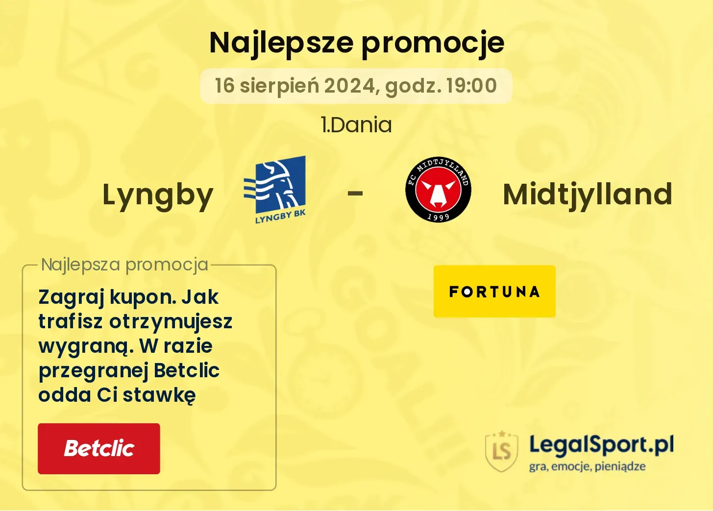 Lyngby - Midtjylland promocje bonusy na mecz