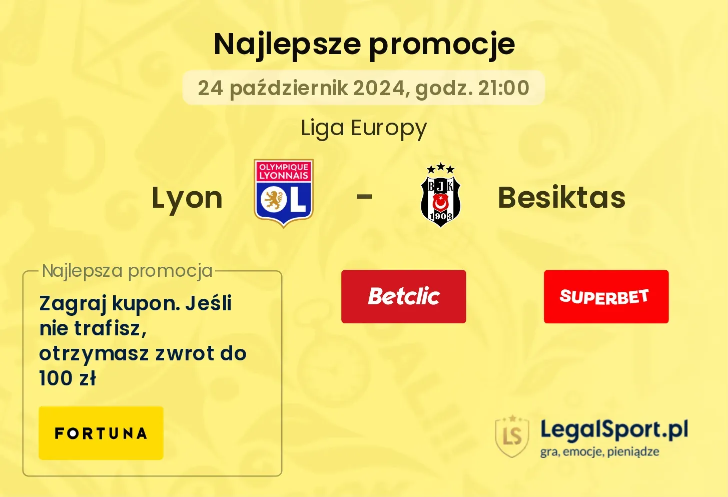 Lyon - Besiktas promocje bonusy na mecz