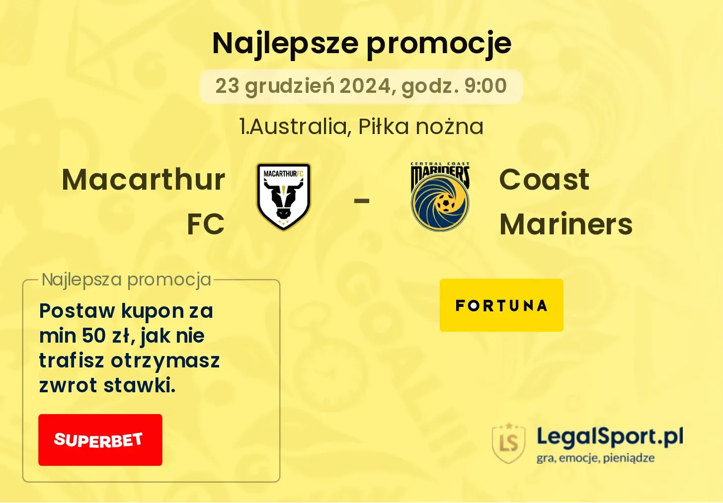 Macarthur FC - Coast Mariners promocje bonusy na mecz