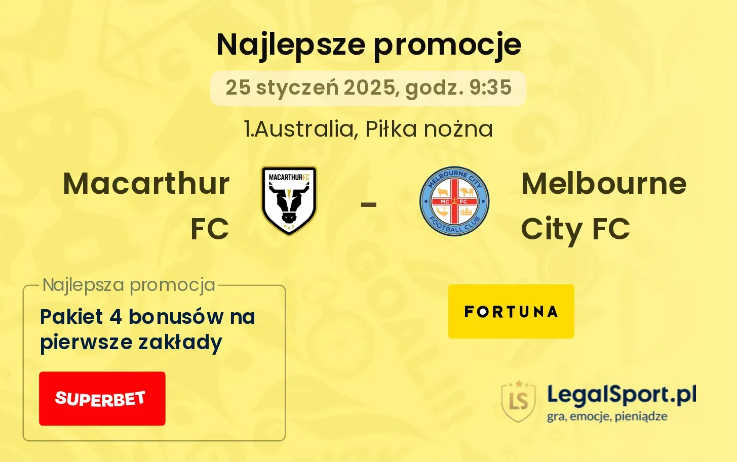 Macarthur FC - Melbourne City FC promocje bonusy na mecz