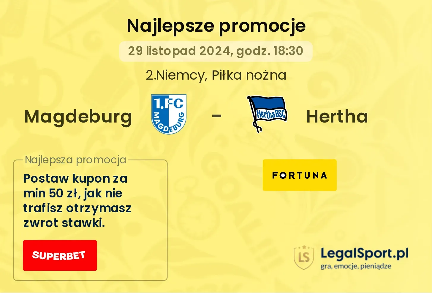 Magdeburg - Hertha promocje bonusy na mecz