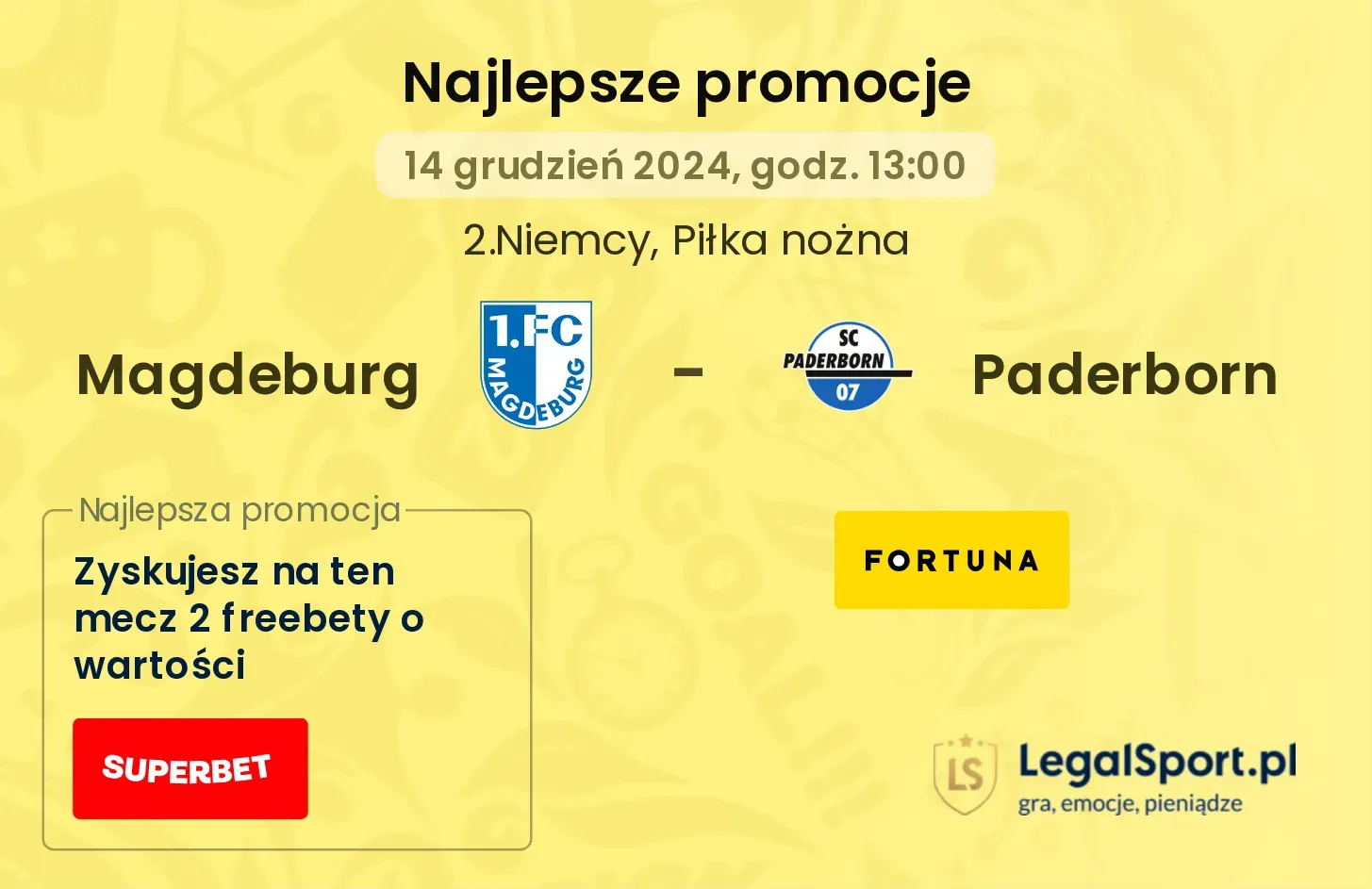 Magdeburg - Paderborn promocje bonusy na mecz