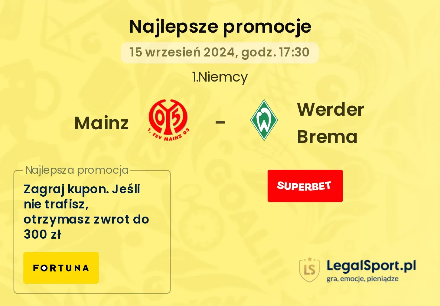 Mainz - Werder Brema promocje bonusy na mecz