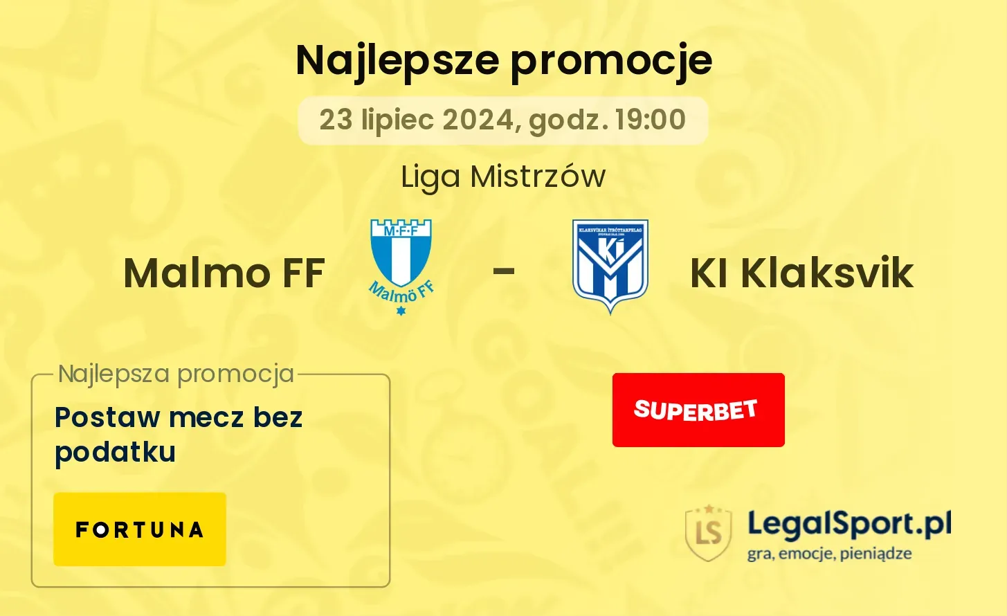 Malmo FF - KI Klaksvik promocje bonusy na mecz