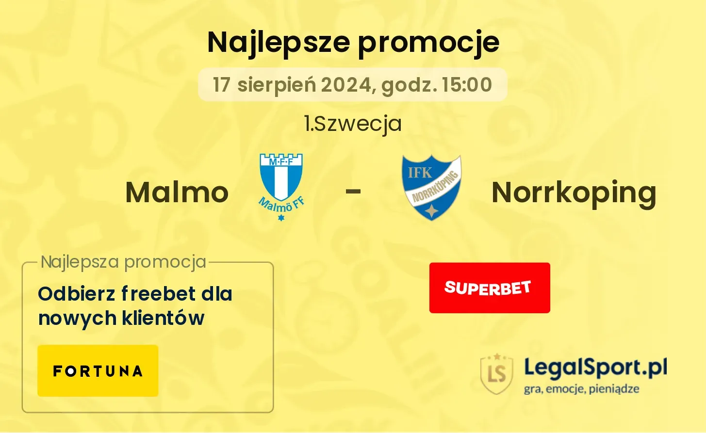 Malmo - Norrkoping promocje bonusy na mecz