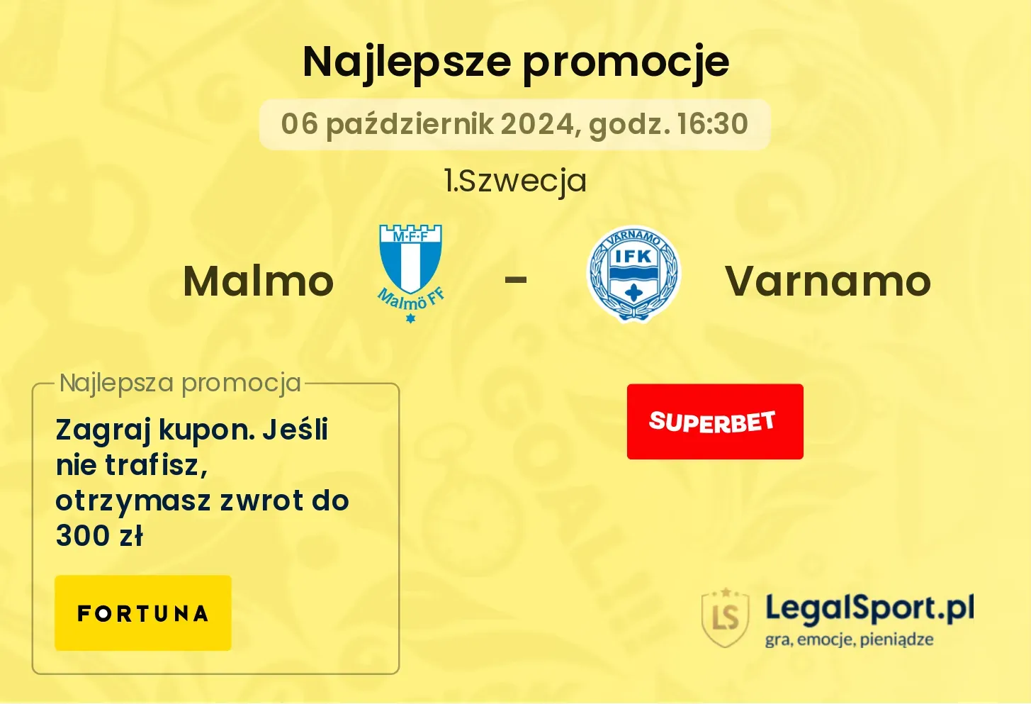 Malmo - Varnamo promocje bonusy na mecz