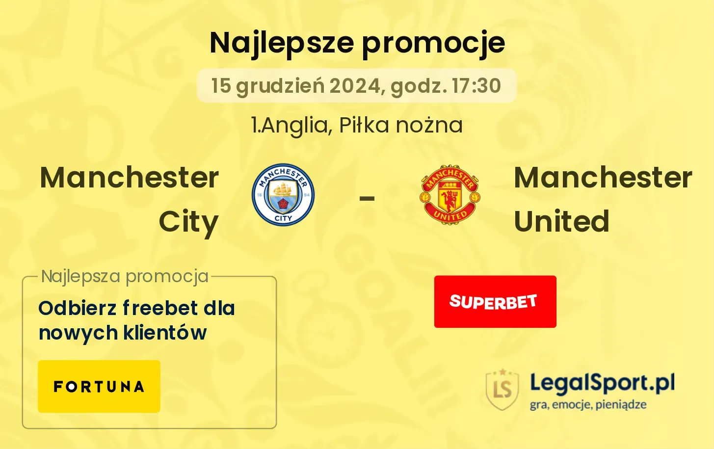 Manchester City - Manchester United promocje bonusy na mecz