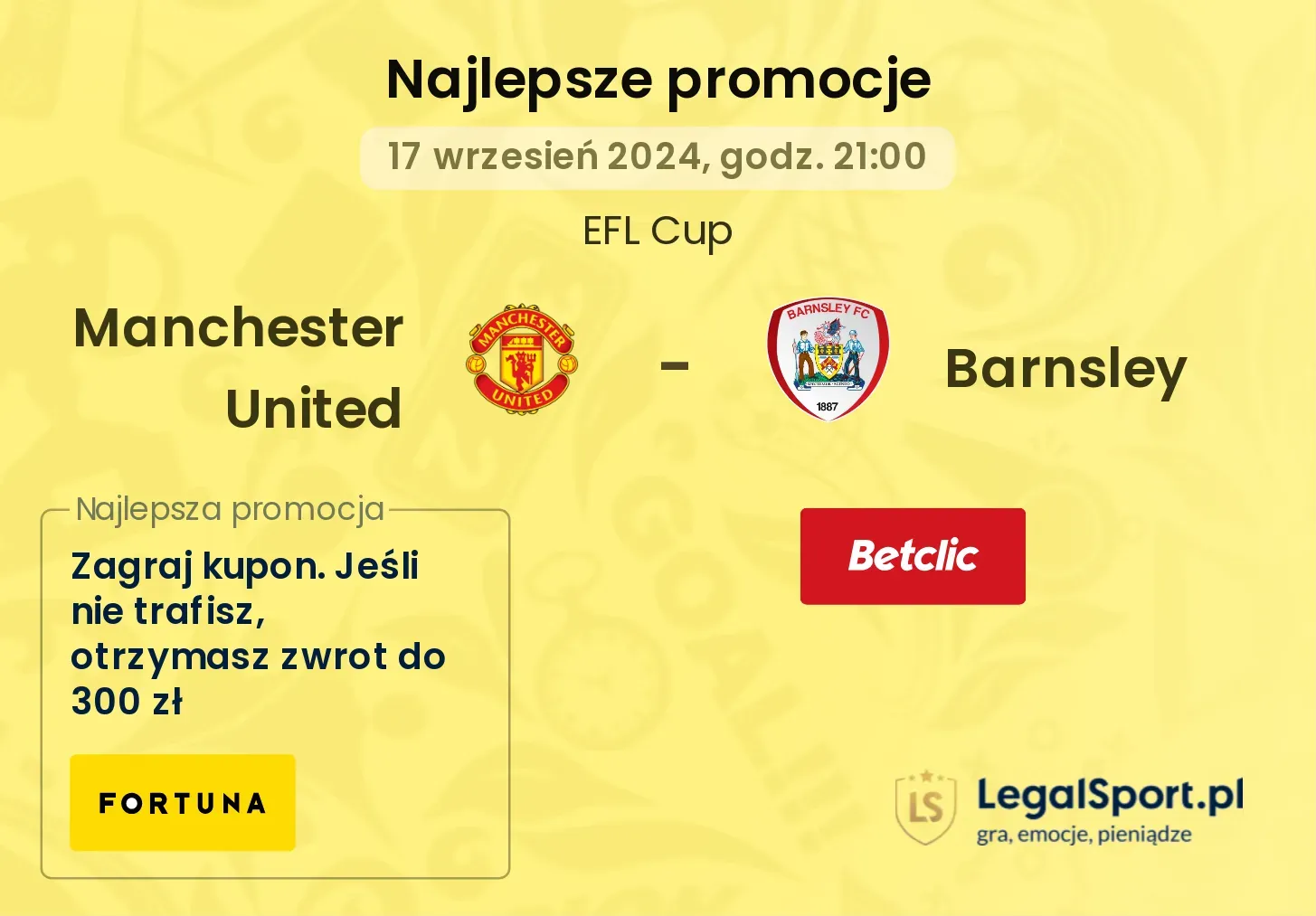 Manchester United - Barnsley promocje bonusy na mecz