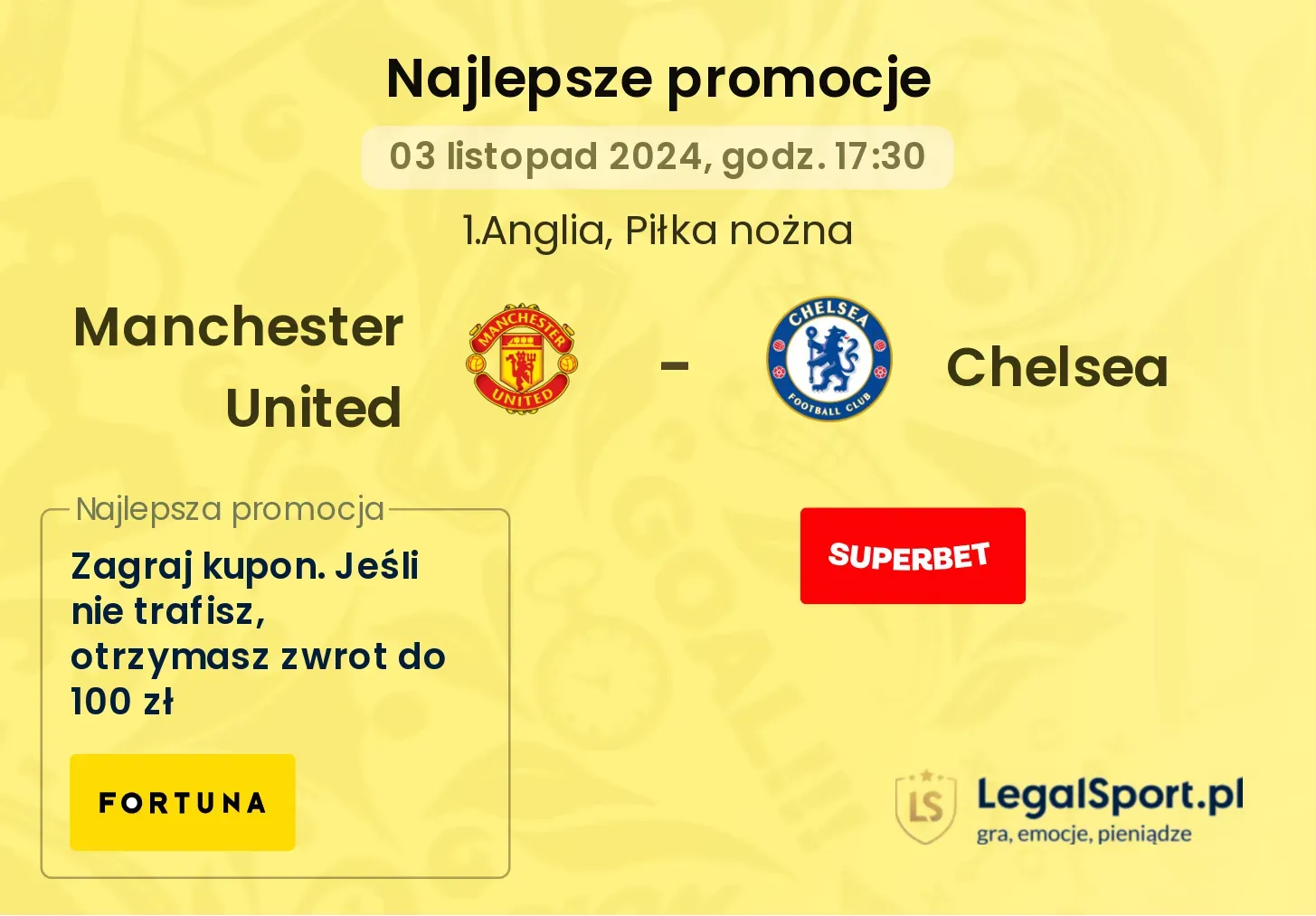 Manchester United - Chelsea promocje bonusy na mecz