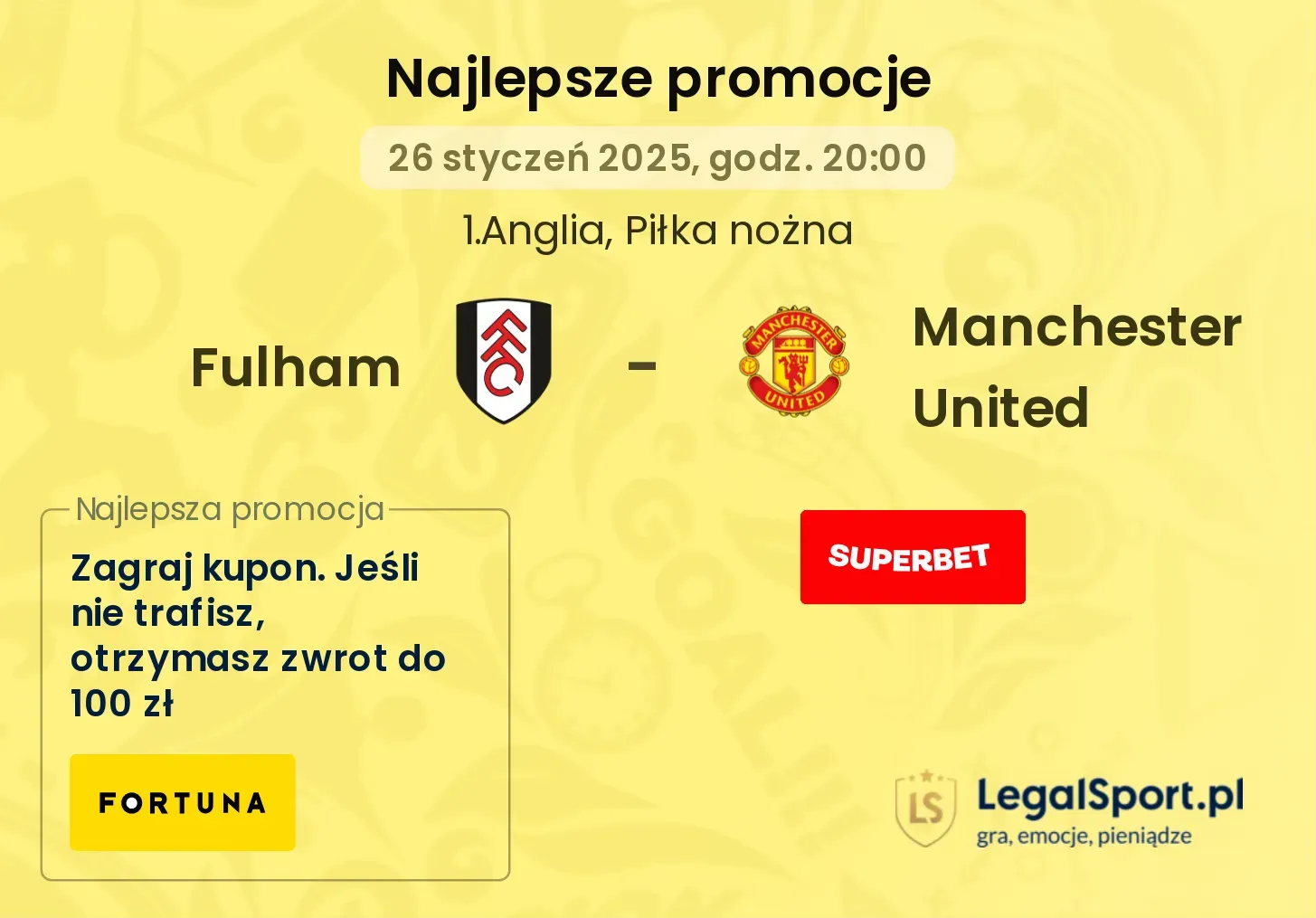 Fulham - Manchester United promocje bukmacherskie