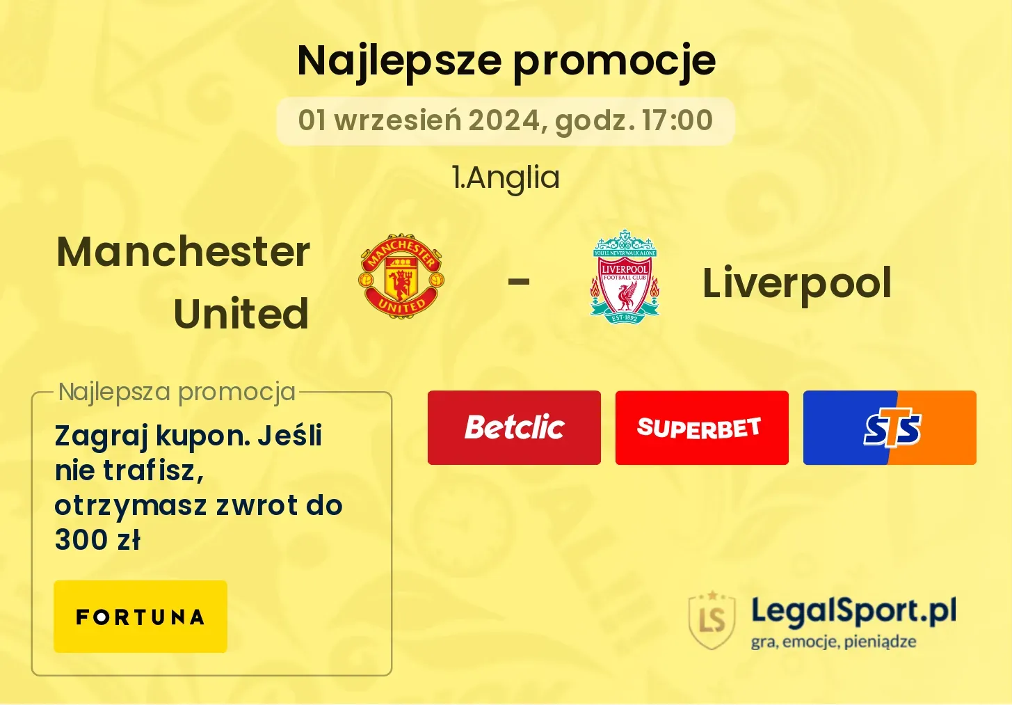 Manchester United - Liverpool promocje bonusy na mecz