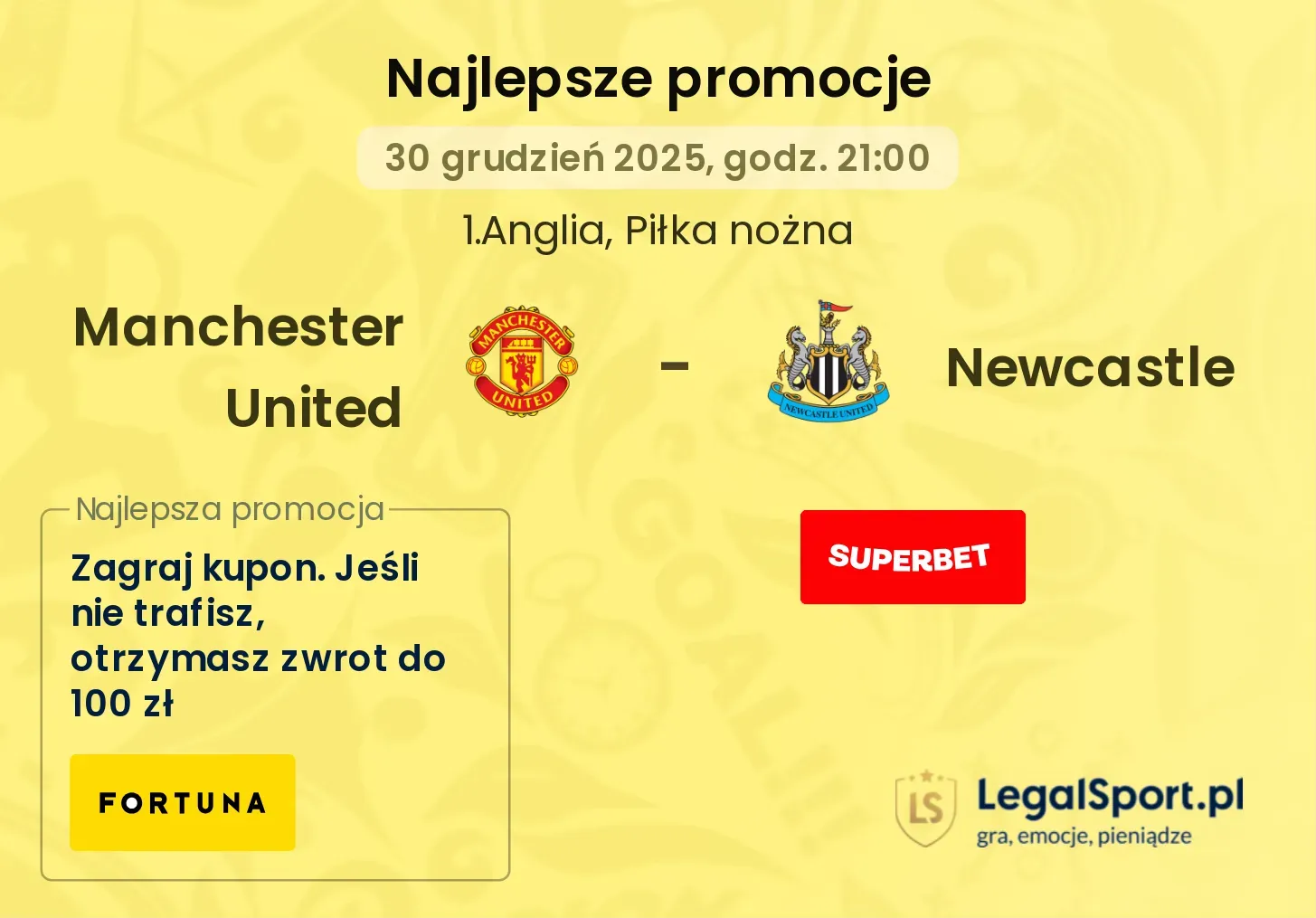 Manchester United - Newcastle promocje bonusy na mecz