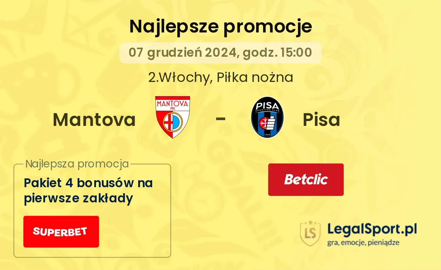 Mantova - Pisa promocje bonusy na mecz