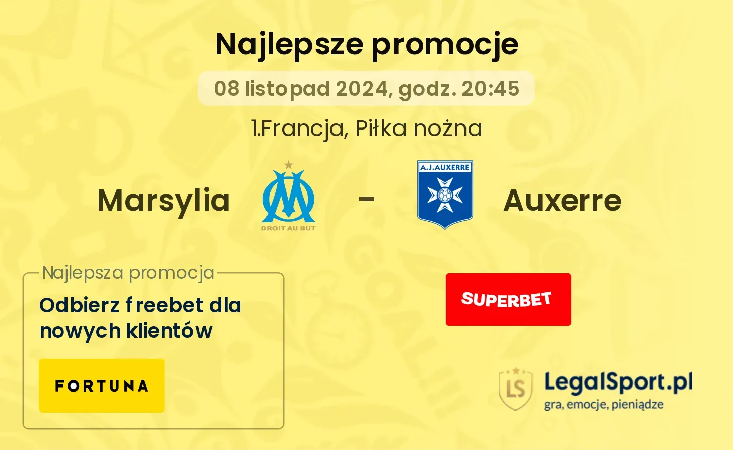 Marsylia - Auxerre promocje bonusy na mecz