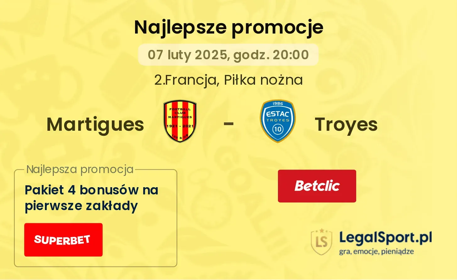 Martigues - Troyes promocje bonusy na mecz