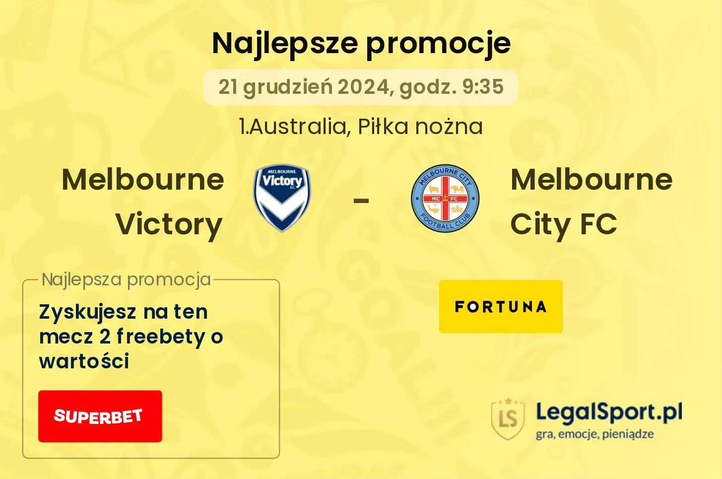 Melbourne Victory - Melbourne City FC promocje bukmacherskie